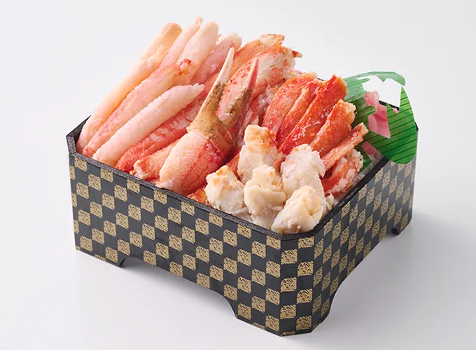 たらば・ズワイ・丸ズワイ蟹の食べ比べ弁当